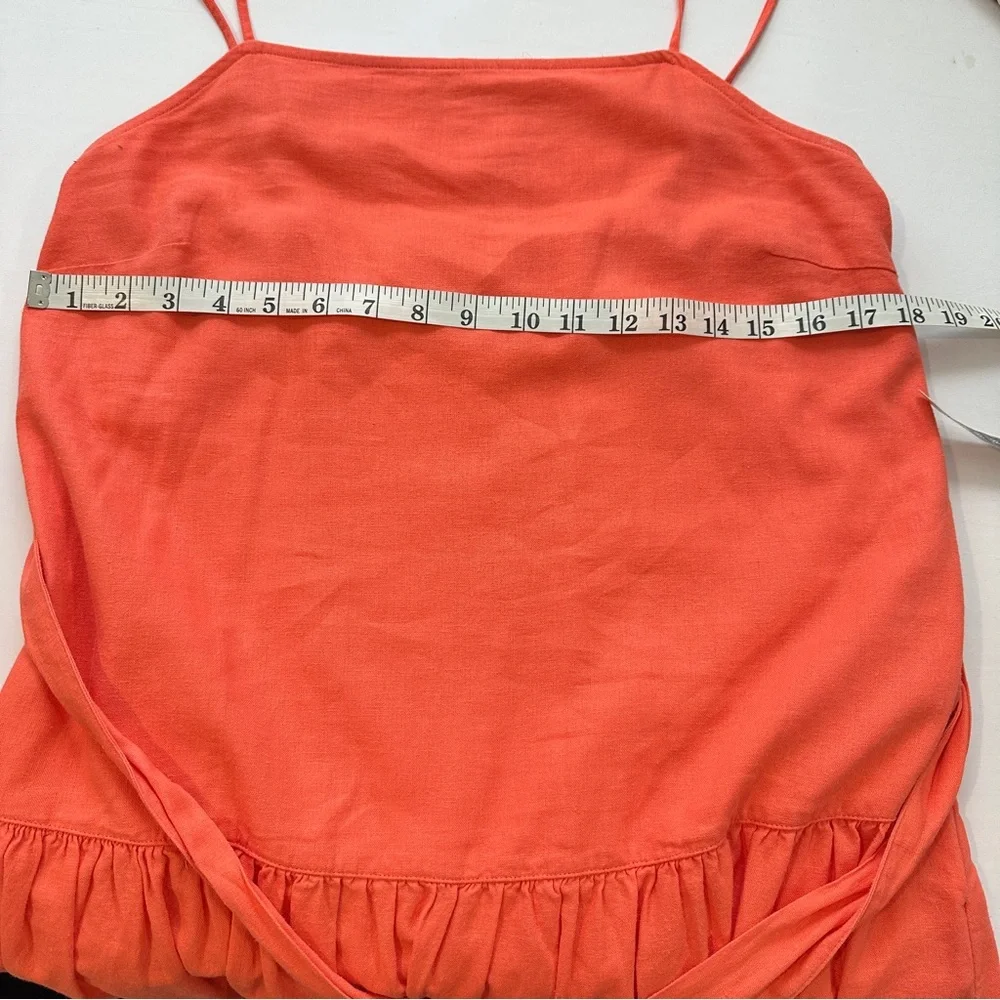 GAP Drop Waist Coral Linen Blend  Maxi Dress Small Tall‎ - Picture 8 of 11